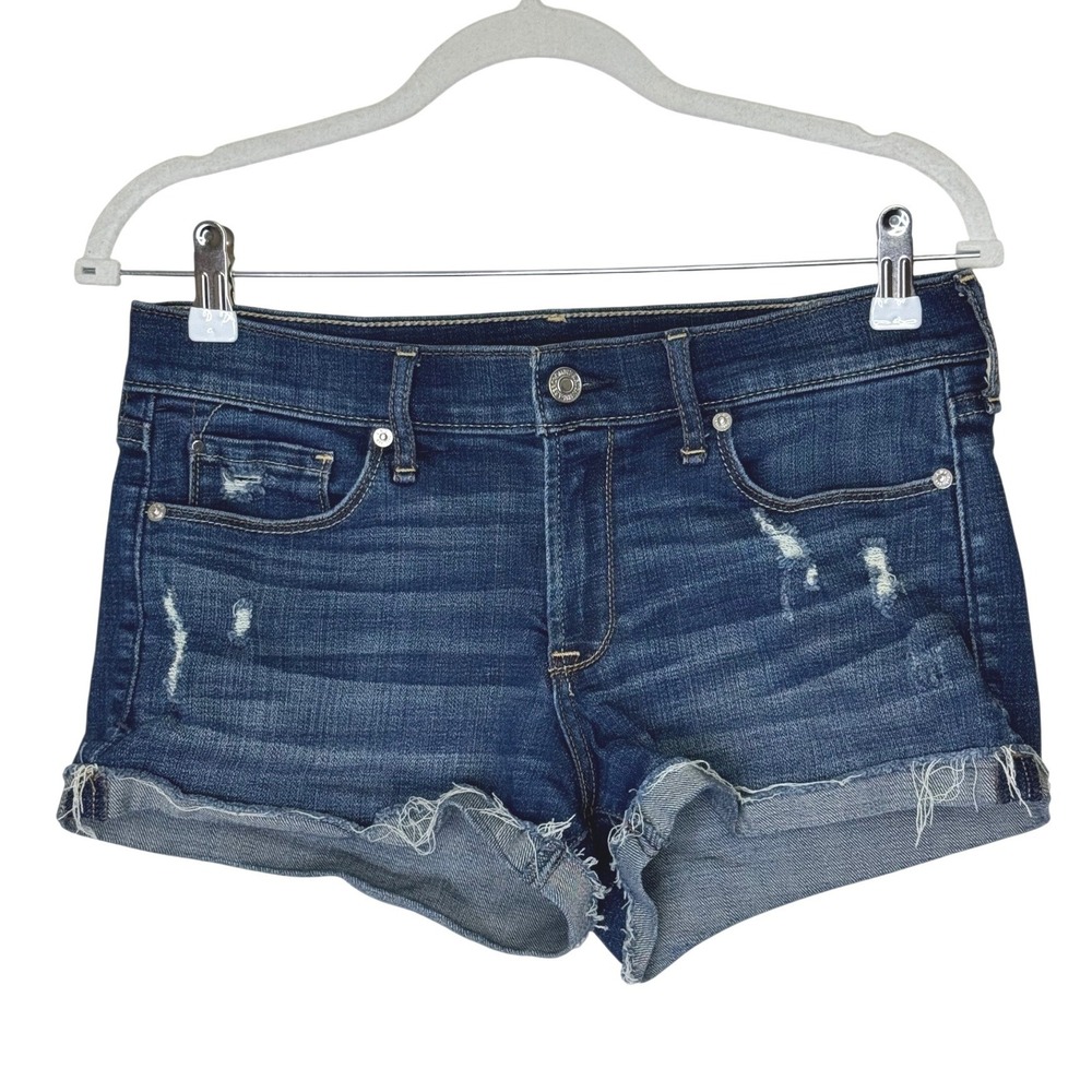 Abercrombie & Fitch Denim Cutoff Cuffed Shorts Size 27‎  Blue